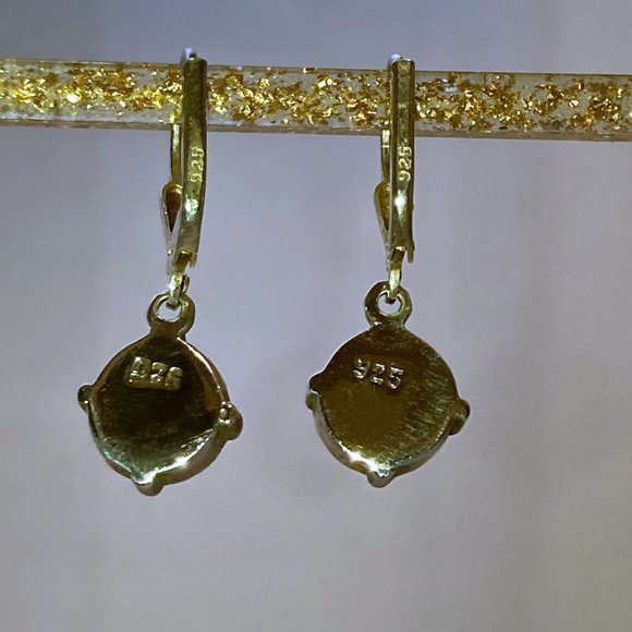 Delicate PEARL in STERLING SILVER Dangling Earrings LEVER BACK - Picture 5 of 6